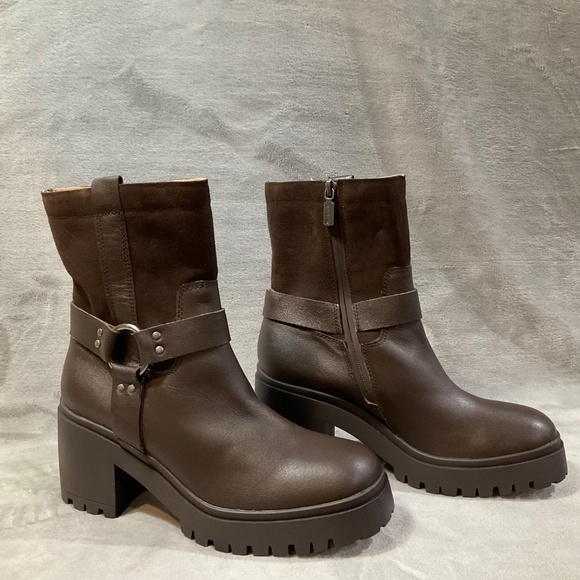 NWT BLONDO REBEL Women Java Ankle Boot side zippers SZ 9M Moto Biker Buckle - Picture 3 of 7